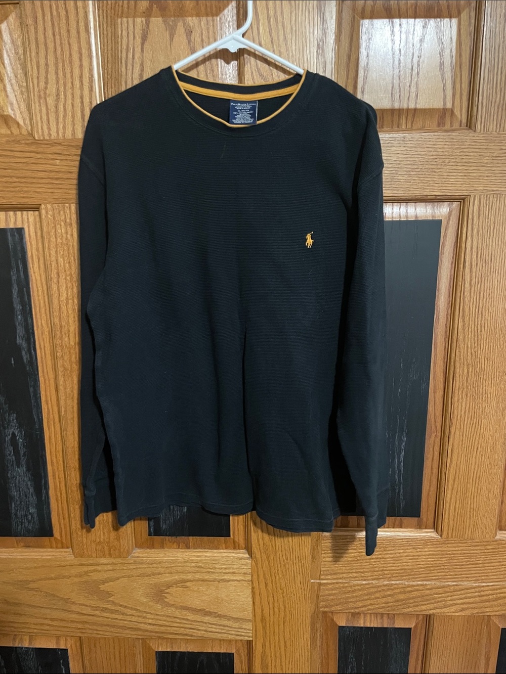 Polo by Ralph Lauren Black Crewneck Sweater with Gold Trim